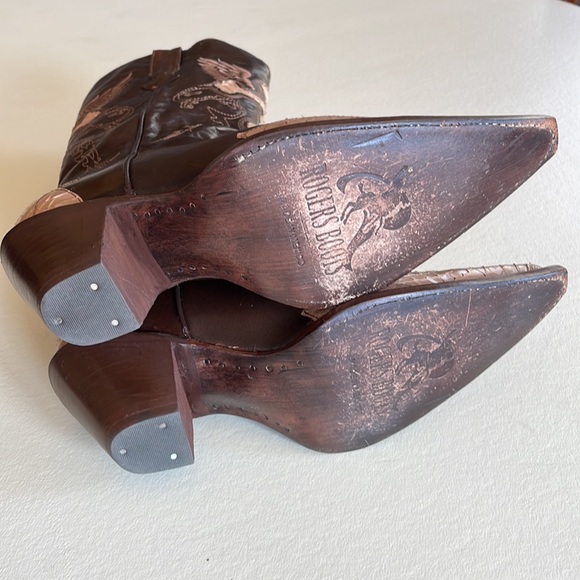 NWOT Exotic Leather Western Boots, sz. 9 - Picture 6 of 11